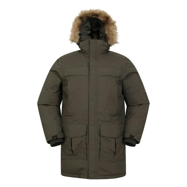 Mountain Warehouse Mens Antarctic Extreme Waterproof Down Jacket - Dark Khaki - 