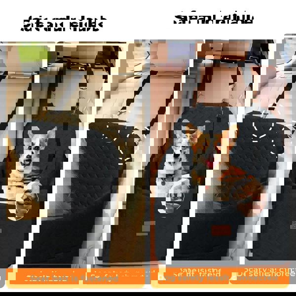 Skylos Pet Booster Dog Car Seat Safe Travel Carrier Bed Basket Puppy Washable