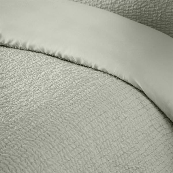 Crinkle Seersucker Green Duvet Cover Set