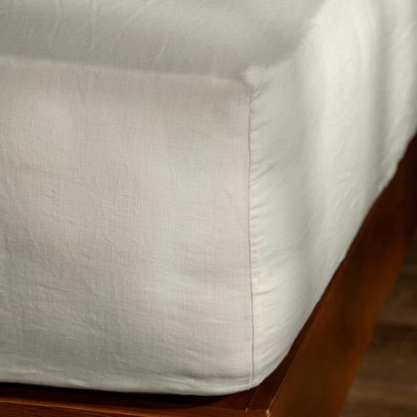 Soak&Sleep Chalky White French Linen Duvet Cover