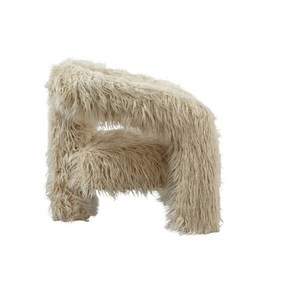 Wyld Haus Frida Quirky Furry Ivory Armchair