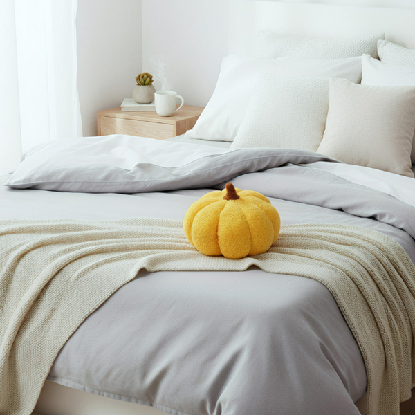 Anypillow Yellow Lamb Fleece Pumpkin Plush Throw Pillow 28cm
