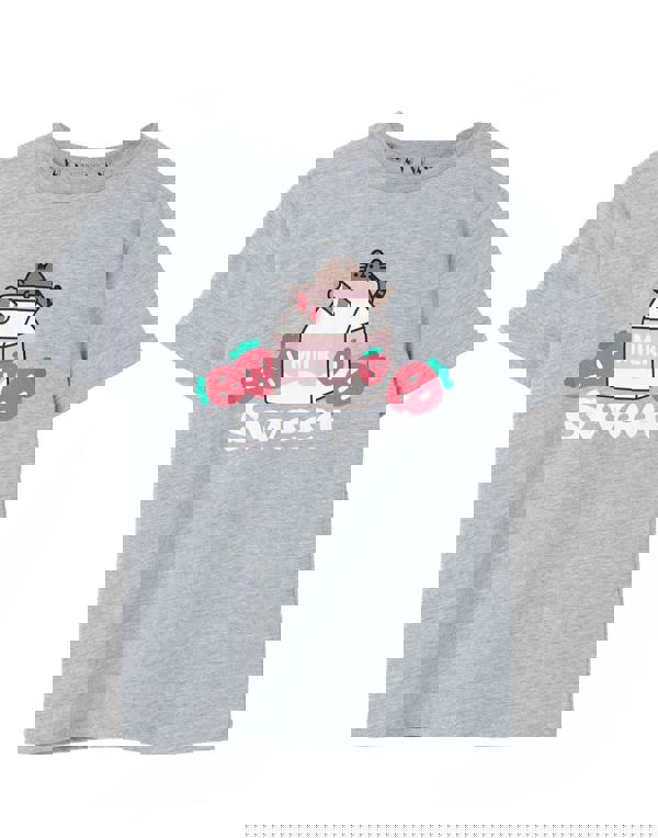 Pusheen Girls Grey Sweet Sips Short Sleeved T-Shirt