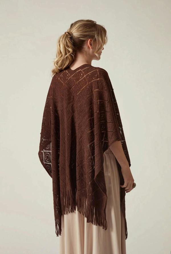 James Lakeland Brown Pointelle Knit Kaftan