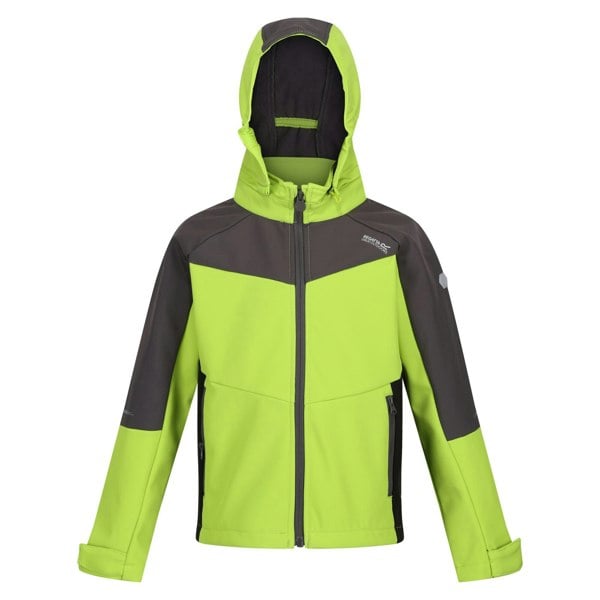 Regatta Childrens/Kids Eastcott II Soft Shell Jacket - Bright Kiwi/Dark Grey