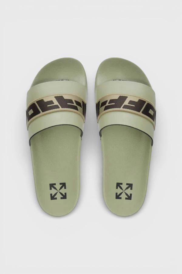 Off-White Industrial Belt Slider Mud Black