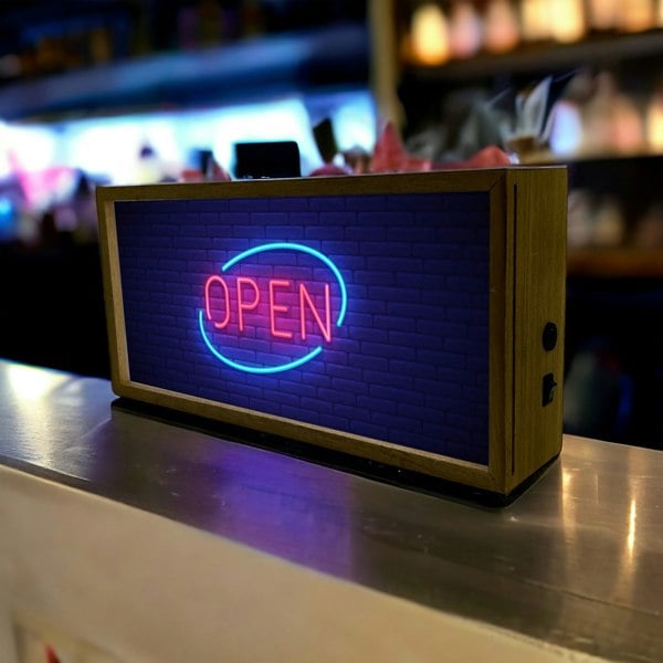 Light Box Open Neon Sign