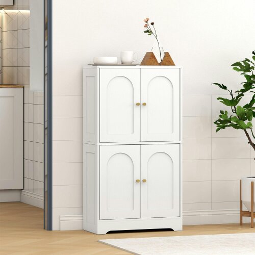 Wyld Haus Suzino 110cm Wooden White 4 Door Kitchen Storage Cabinet With Adjustable Shelves