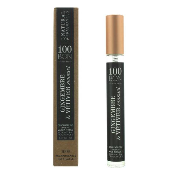100 Bon Gingembre & Vetiver Sensuel Concentré Refillable Unisex Eau de Parfum 10ml Fragrance