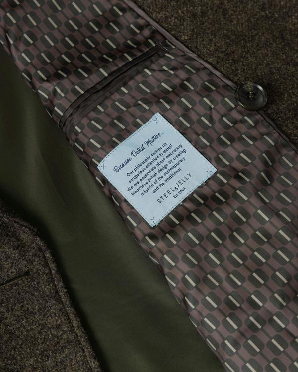 Steel & Jelly Albany - Brown Wool Mix Double-Breasted Peacoat