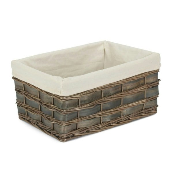 Grey Scandi Storage Basket with White Lining