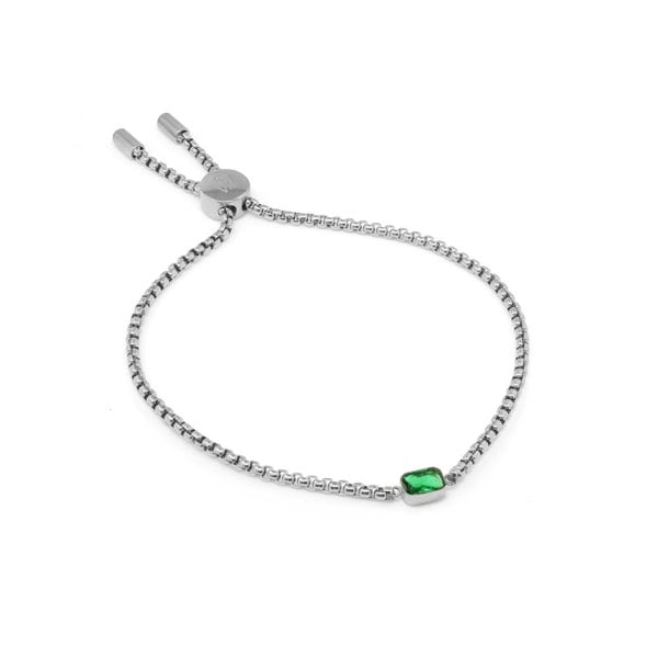 Say It With Children's May Emerald Birthstone Bracelet - Silver