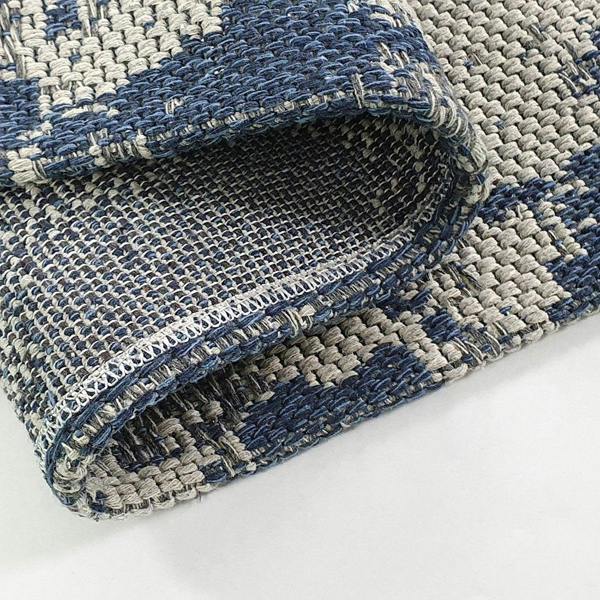 Viva Rugs Cotton Rug Navy and Grey Flatweave Mottled Small Extra Large XL Woven Mat Living Room Bedroom Carpet Abstract Oil Painting Pattern