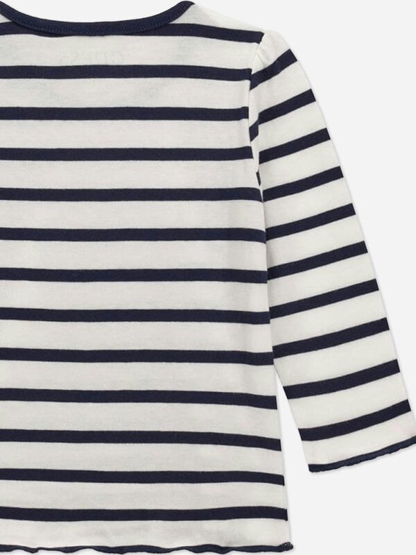 Guess Girls Long Sleeve Striped Bear T-Shirt in Blue