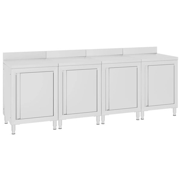 Berkfield Commercial Work Table Cabinet 240x60x96 cm Stainless Steel