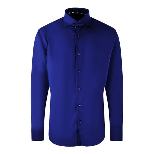 Aquascutum Plain Branded Logo Long Sleeve Shirt - Royal Blue