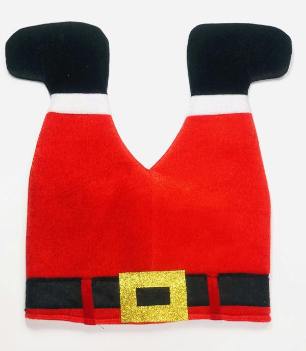 Adult Santa’s Legs Christmas Hat in Soft Velour for Fun Festive Parties image 1
