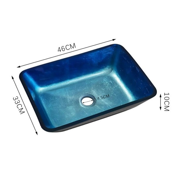 Rectangular Tempered Glass Bathroom Art Design Sink Bathroom Sinks Living and Home