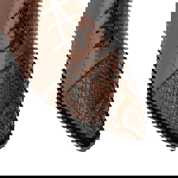 Embassy London Sloan - Brown & Snake - Women's Leather Oxford with Snakeskin toe