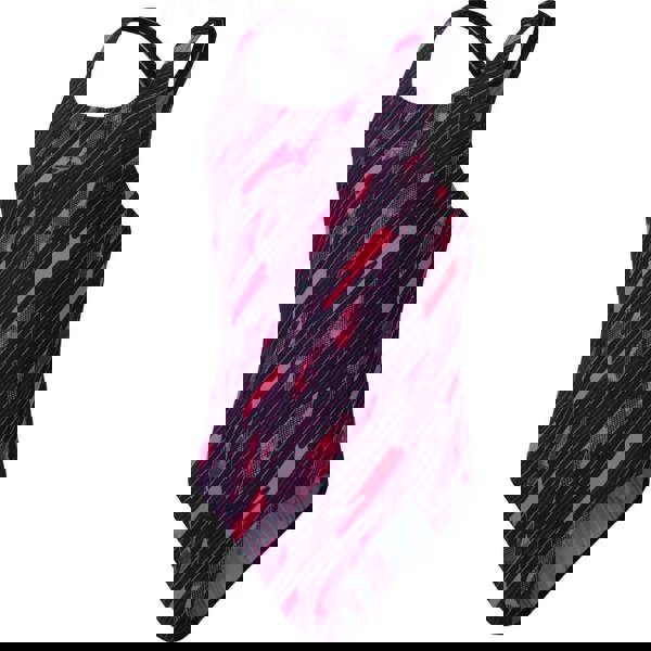 Speedo Girls Hyperboom Allover Medalist swimsuit in navy pink magenta black