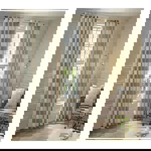 Paoletti Manhattan Velvet Eyelet Curtains - Ivory