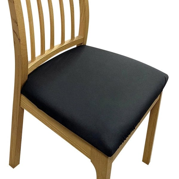 Anyseat Chair Cover Black Plain No Print Stretch Seat Cover for Home Dinning Kitchen Washable Removable