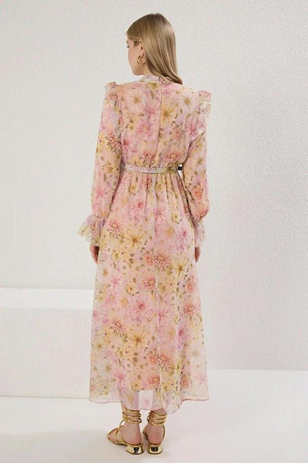 WOVCOR Chiffon Lined Woven Floral Dress