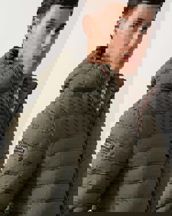 Napapijri A-Lapaz Mens Hooded Puffer Jacket - Tea Leaf G0A