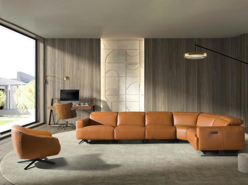 Angel Cerdá Swivel armchair dark brown leather 4166