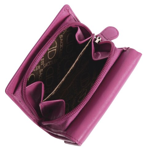 SADDLER CARLA Handmade Leather Compact Trifold Purse – RFID Protected | 5 Card Slots, ID Window & Zipped Coin Pocket | Gift Boxed