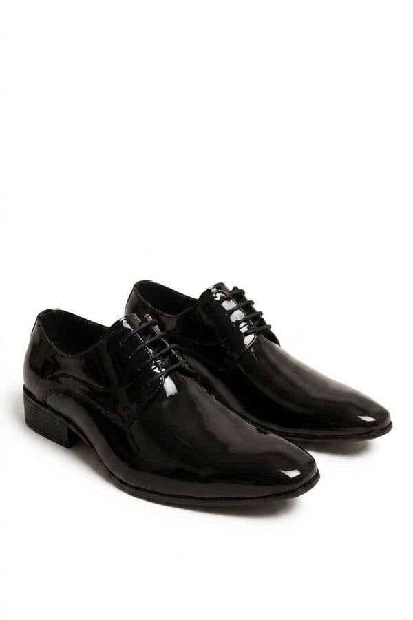 Jaxon Lace Up Derby Formal Dress Work Shoes - Black_wb