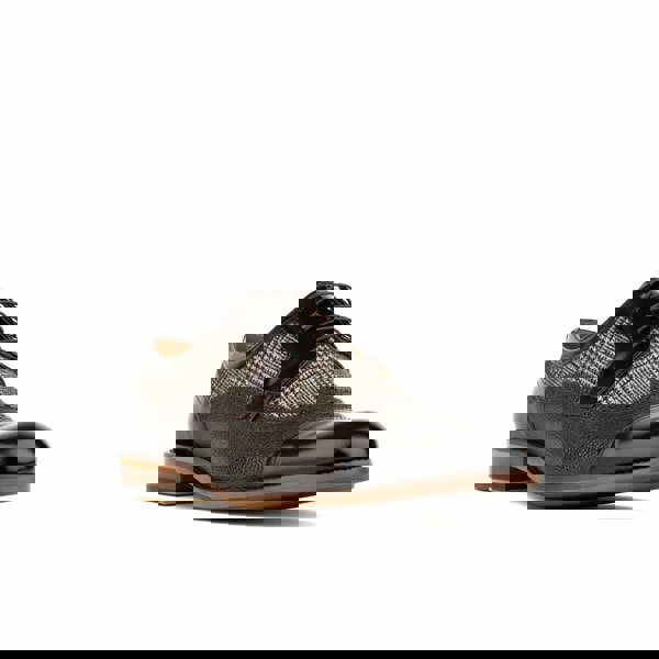 Embassy London Orlando - Brown Check - Men's toe cap leather dressy shoe with brogue details