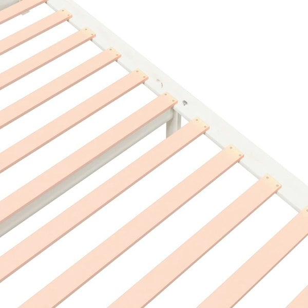 Berkfield Bed Frame White Solid Wood 140x190 cm