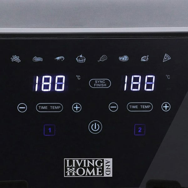 8L Black Touch Screen Air Fryer with Dual Basket Air Fryers Living and Home