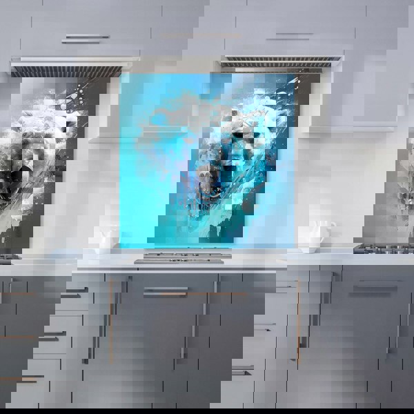 Warren Reed - Designer Polar Bear Face Splashart Kitchen Splashback