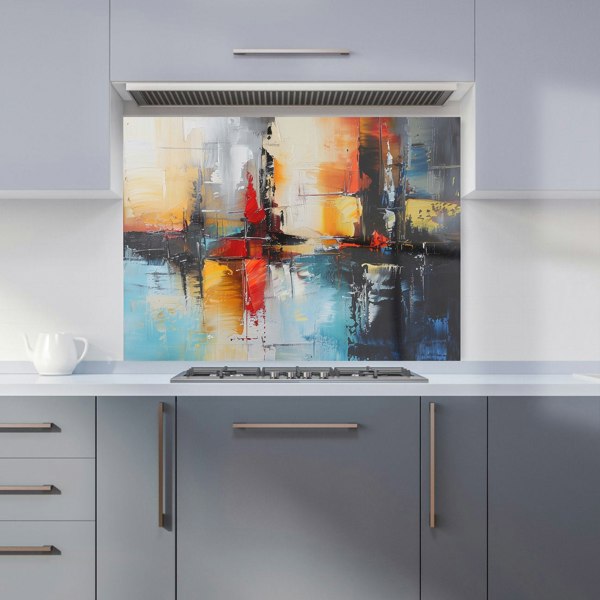 Warren Reed - Designer Reflective Splendour: City In Abstract Kitchen Splashback