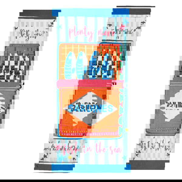 Catherine Lansfield Sardines Cotton Beach Towel Blue