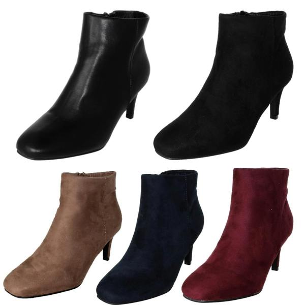 Ladies Collection High Heel Ankle Boots with Zip Fastening F51236