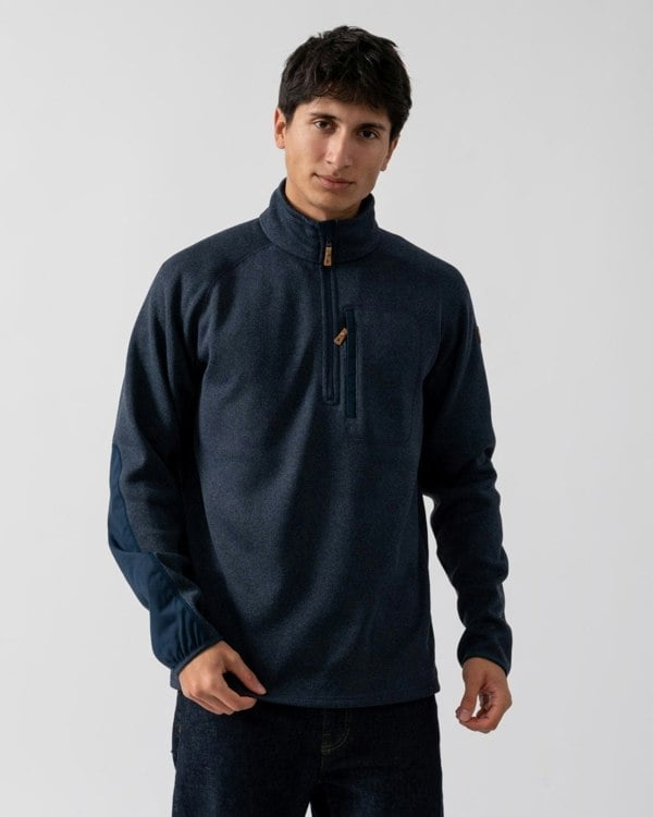 Fjallraven Ovik Mens Half Zip Fleece - Navy 560