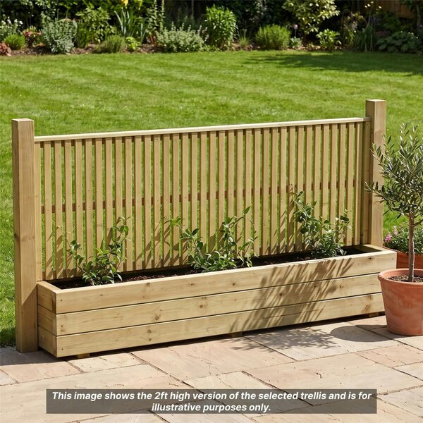 Premier Garden Supplies Tuscany Fence Panel Topper Garden Trellis 6ft x 1-4ft Vertical Decorative Flat Top Fencing Wall-Mount Privacy Screen - Wood - 3, 4 or 5