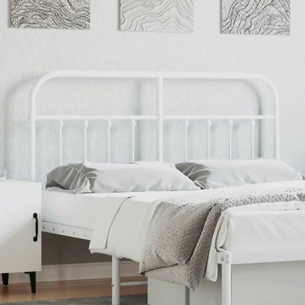 Berkfield Metal Headboard White 135 cm