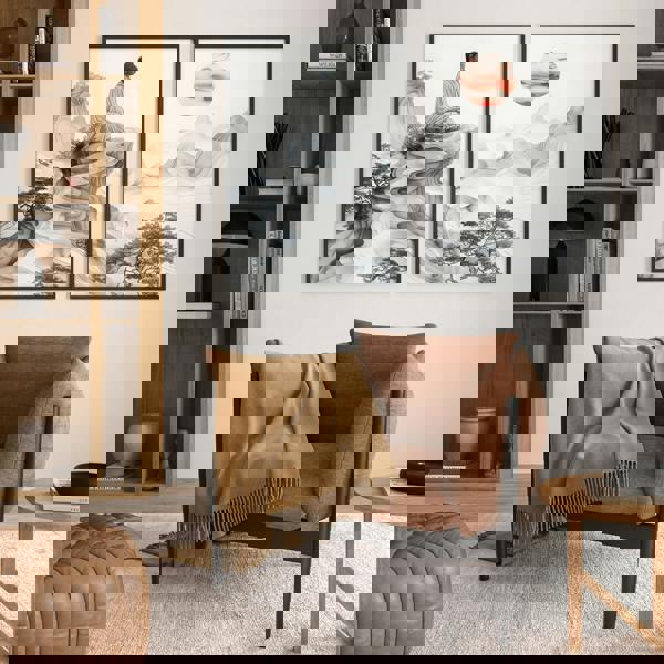 Modern Artwork For Living Room | Set of 2 Asian Inspired Wall art Prints