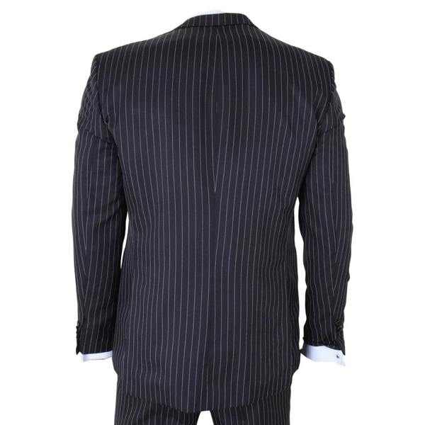 IM45 - Men's Classic Pinstripe 3 Piece Black Suit - TruClothing.com - 7