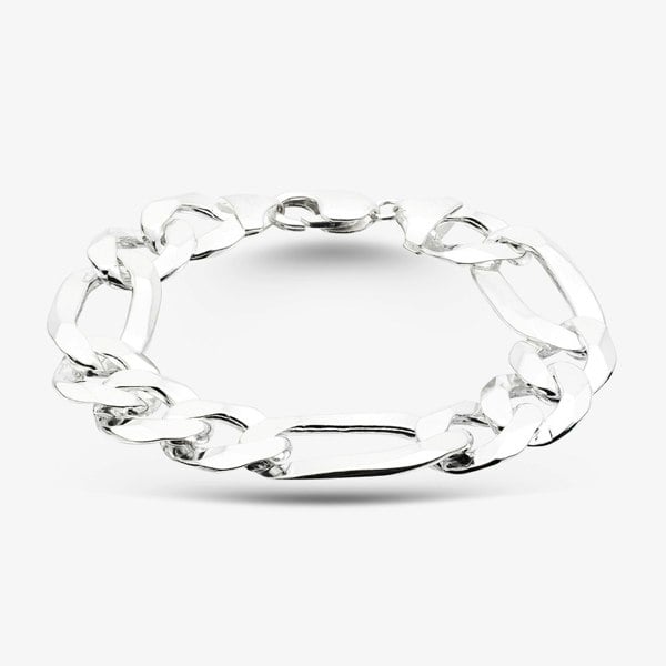 T. H. Baker Sterling Silver Flat Figaro Chain Bracelet 8.25.0184