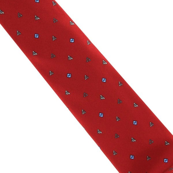 Dunhill monogram and wingnut patterned tie in mulberry silk red 