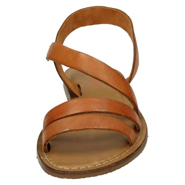 Leather Collection Ladies Leather Collection Flat Y Strap Slingback Mule