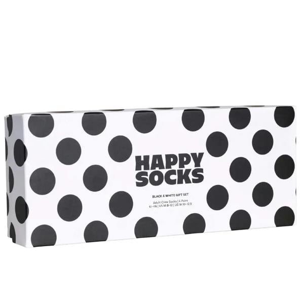 Happy Socks 4-Pack Black and White Socks Gift Set