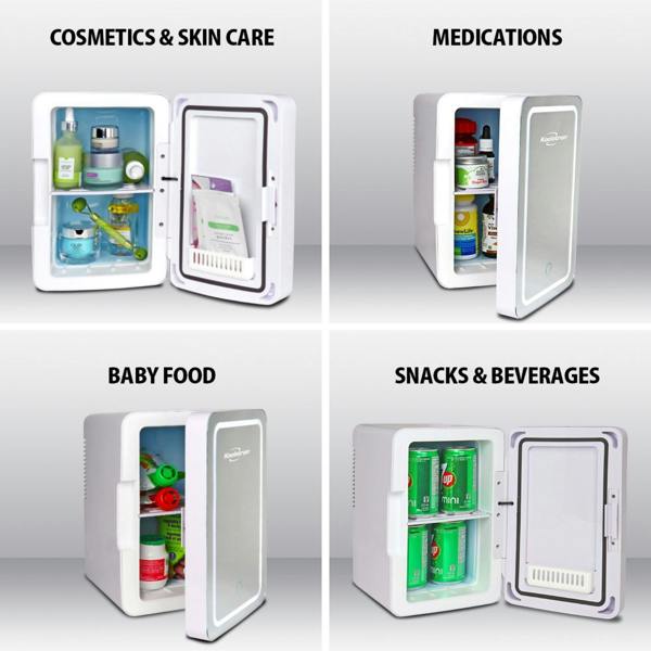 Koolatron 6L Beauty Fridge Skincare Cosmetic Mini Fridge for Bedroom Silver