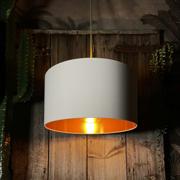 Love Frankie Crisp White Cotton Lampshade With Copper Foil Lining