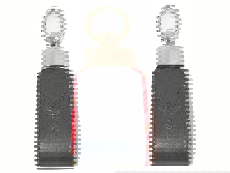 Mala Leather Highland Stag & Tartan Leather Keyring